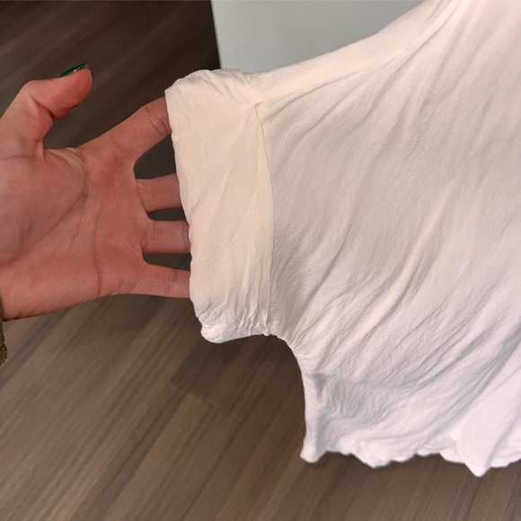 Topshop White Short Sleeve Button Up Blouse - Picture 3 of 5